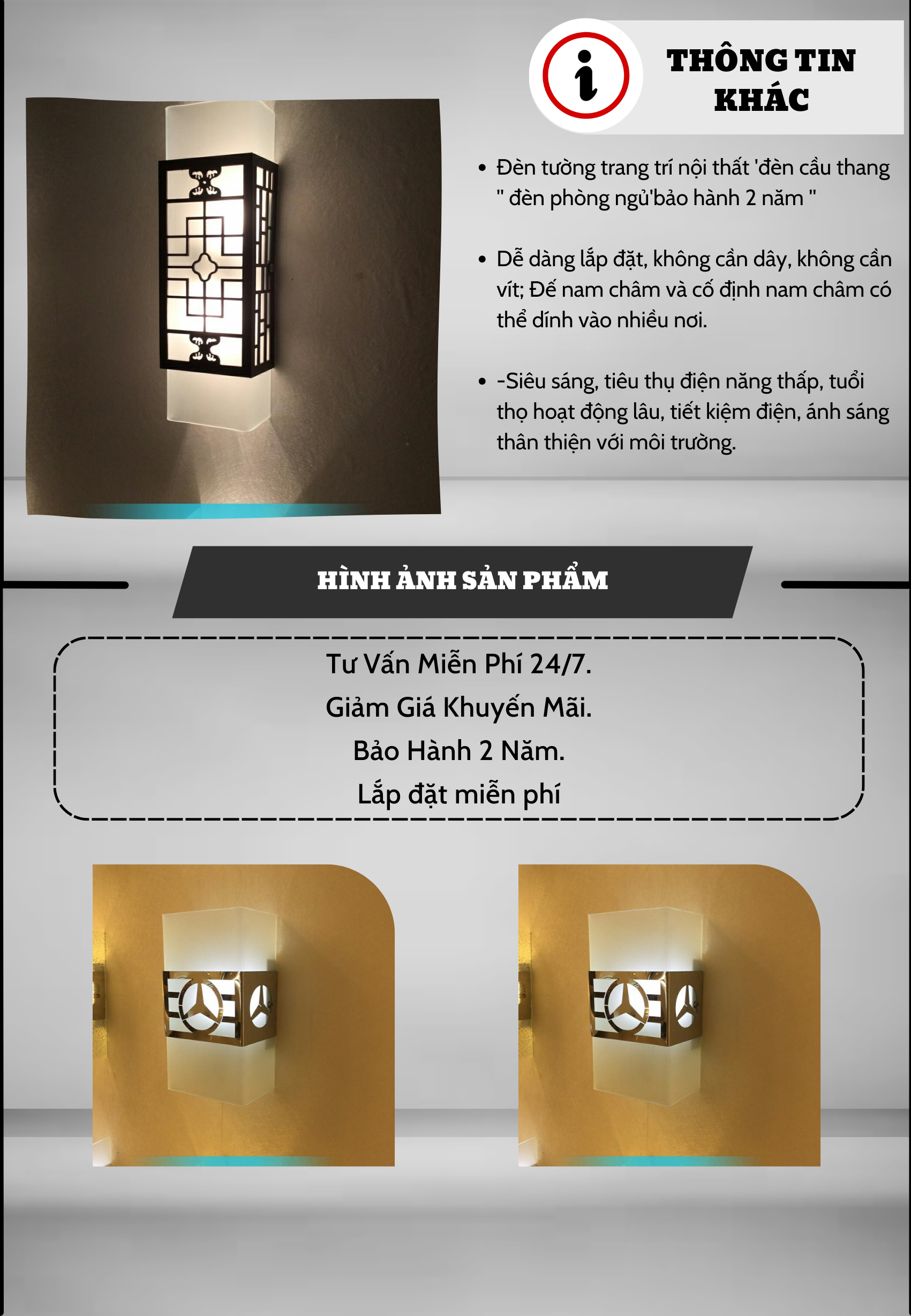 đèn tường đèn cầu thang