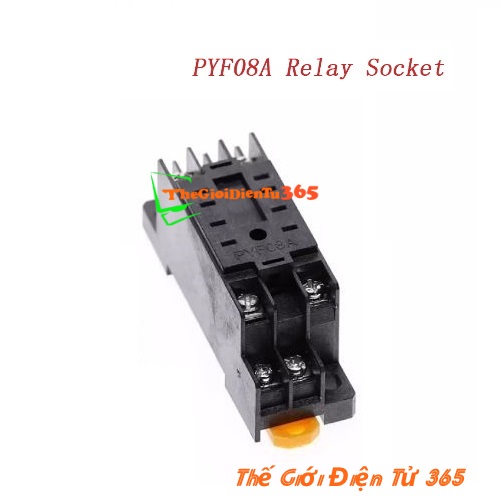 Chân đế relay trung gian 8 chân vặn ốc pyf08a loại chân hẹp ngang