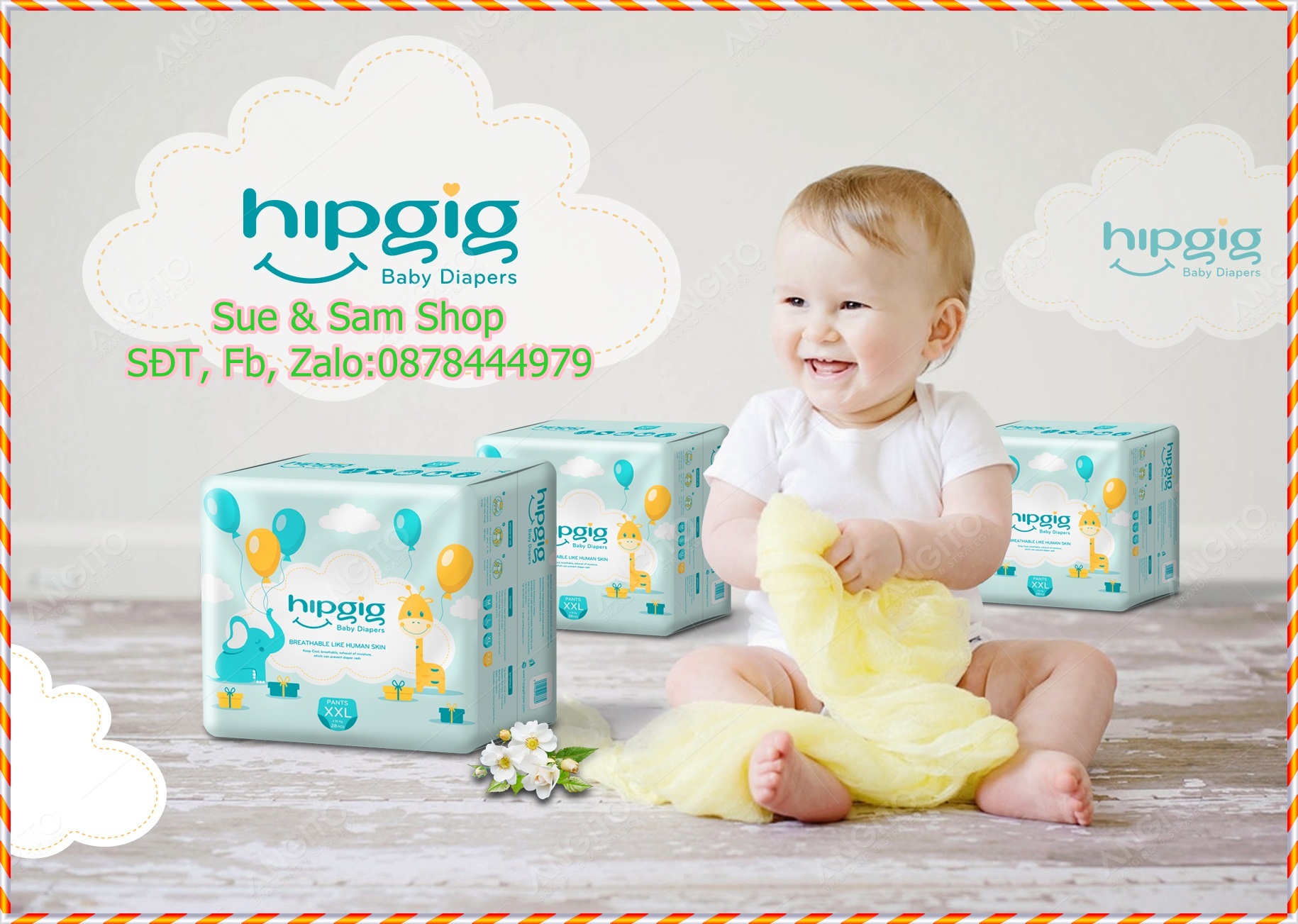 [Xả Hàng] Tã Quần Hipgig A - 50 Miếng đủ Size