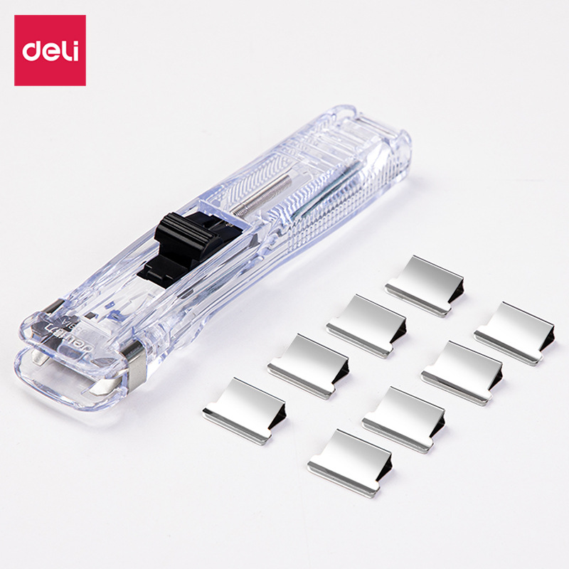 Kẹp ghim bấm giấy mini Deli 8591 (tặng kèm 8 cái ghim)