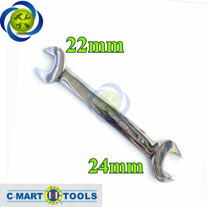 Cờ lê hai đầu miệng 22mm và 24mm c-mart f0301-2224