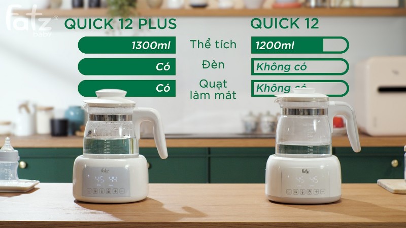 (FREESHIP ĐẾN 50k) Máy đun Và Hâm Nước Pha Sữa FatzBaby Fatz - Quick 12 Plus + FB3504HB NAM9