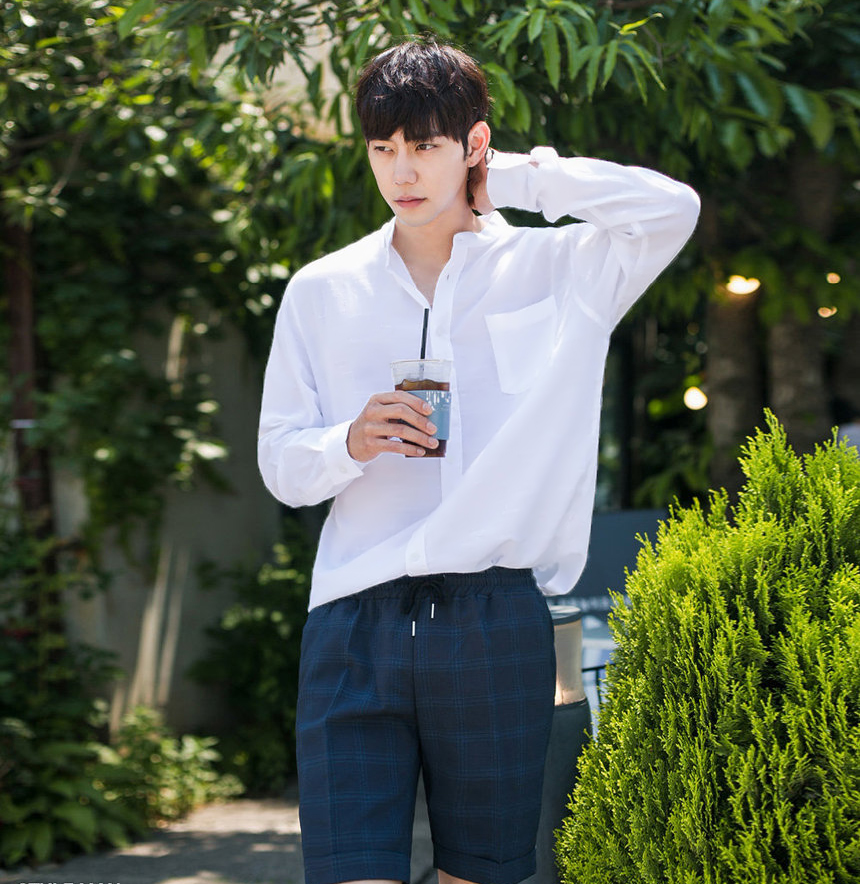 Áo Sơ mi Cổ trụ Style Hàn Quốc Unisex
