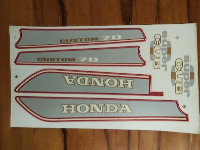 Bộ tem honda custom 70 đời 92 màu đỏ hàng nhập Thái Lan