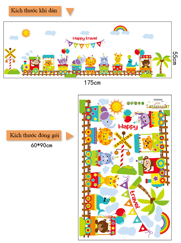 [HCM]Decal dán tường đoàn tàu thú