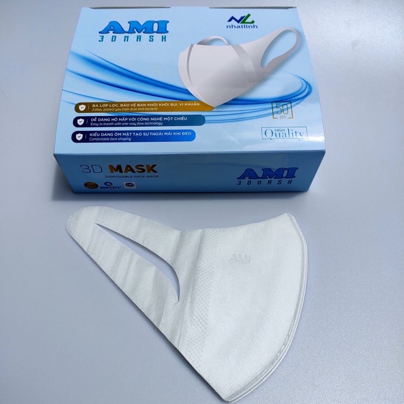 Khẩu trang 3D Mask Ami công nghệ Nhật hộp 50chiếc