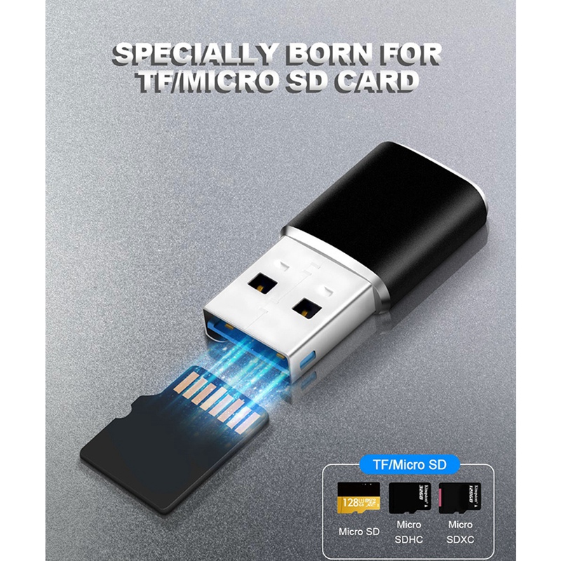 Aluminum Mini USB 3.0 Memory Card Reader Adapter for Micro-SD Card/TF Card Reader Adapter Pc Computer Laptop