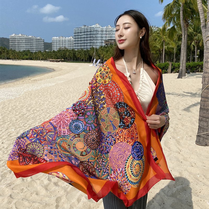 KHĂN LỤA DÀI NHIỀU HỌA TIẾT ĐẸP CAO CẤP 80x180CM - THY THY STORE