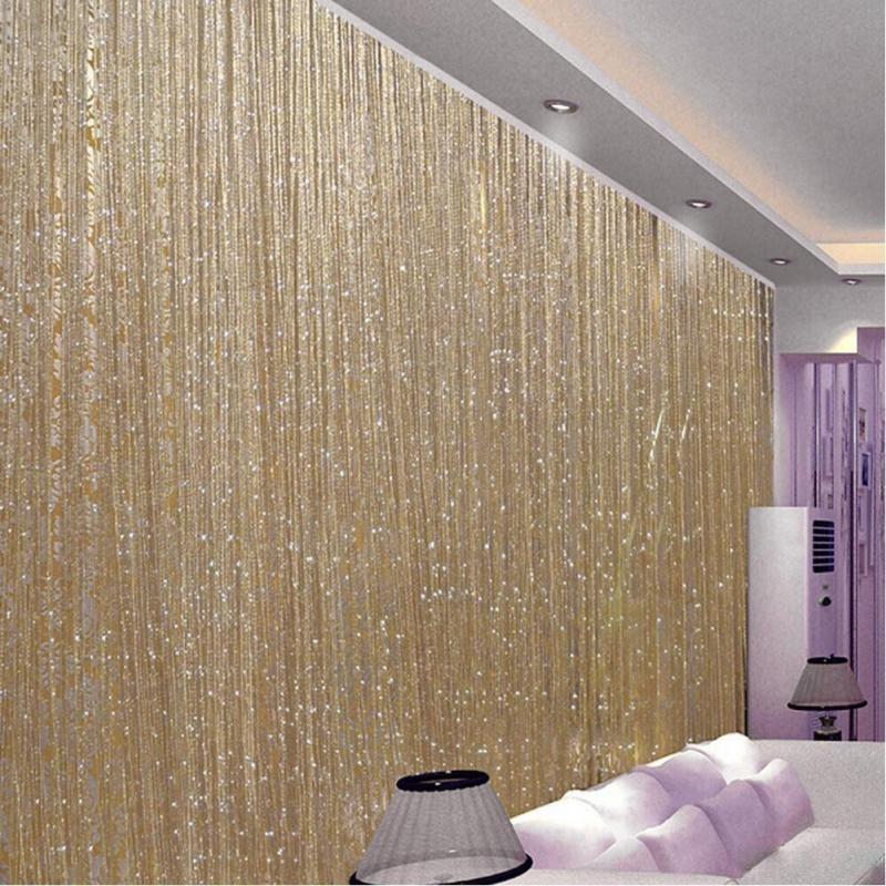 Rèm sợi dù đan kim tuyến trang trí nhà cửa, vách ngăn phòng, rèm cửa sổ chuyên dùng cho spa cao cấp kích thước 3mx3m