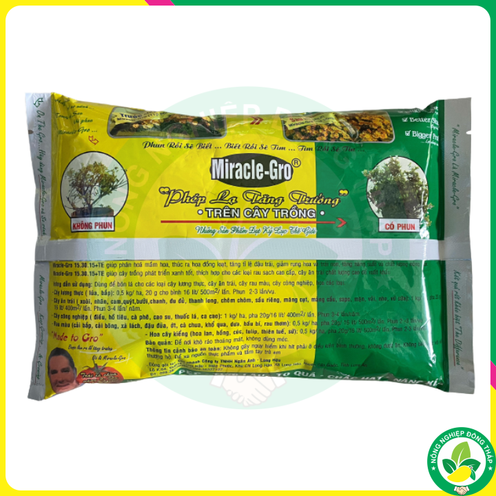 Phân bón lá Miracle-Gro USA (15-30-15) gói 500g