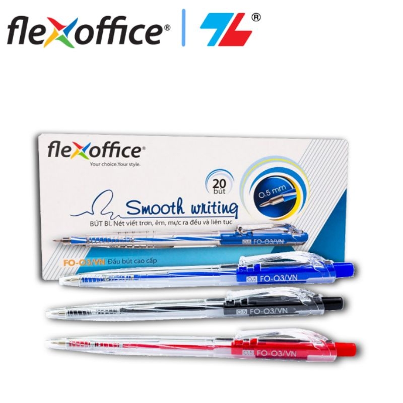 Bút Bi Flexoffice/Thiên Long  FO-03/VN, 20 cây (chính hãng)