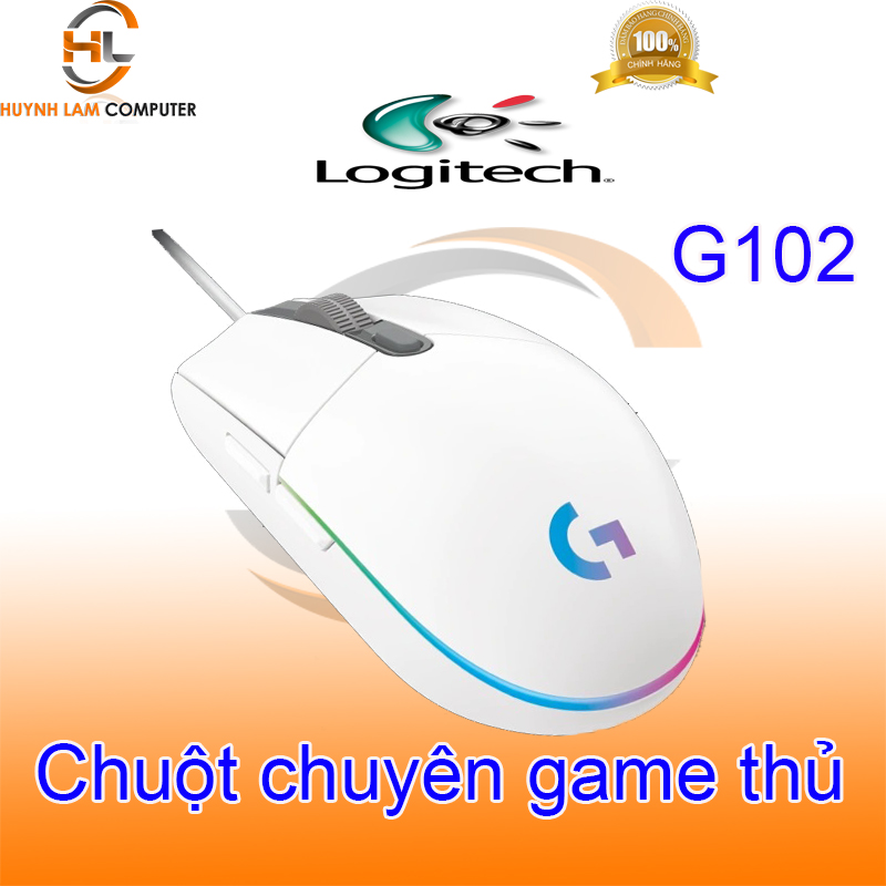 Chuột Logitech - Chuột chuyên game có dây Logitech G102 trắng DGW phân phối