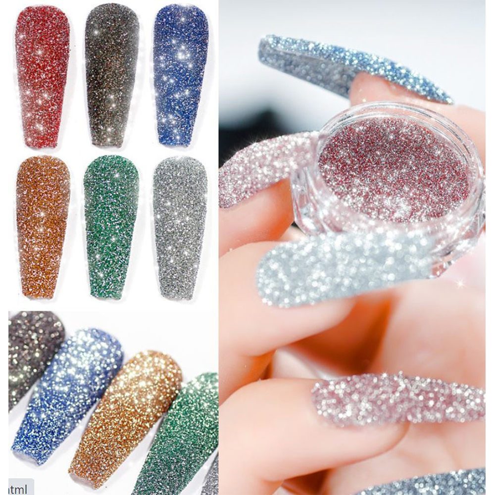 Set Nhũ Nail Flash Glitter Siêu Sáng 8 Màu