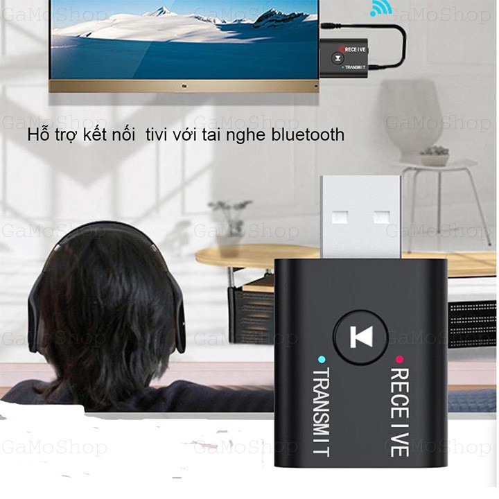 [HCM]Usb Bluetooth 5.0 TR6 Thu Và Phát Bluetooth Âm Thanh Stereo 2 Chức Năng