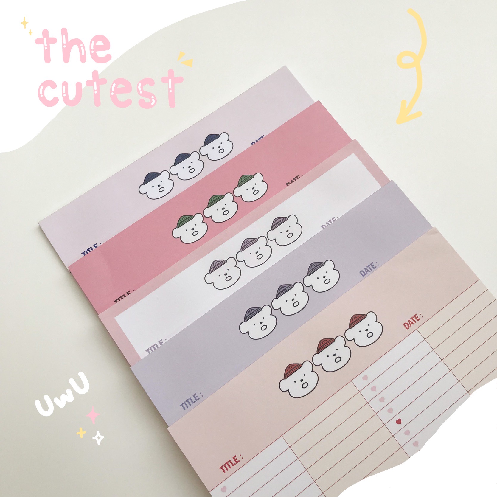 30 Tờ Giấy Note B5 Gấu Cute Dễ Thương Màu Pastel Gradient Phong Cách Hàn Quốc Ghi Chú Học Tập Lên Kế Hoạch 📝