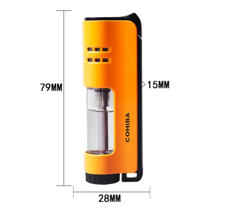 Hộp Quẹt Bật Lửa Khò Gas 1 Tia C.ohiba COB-155, Quan Sát Dung Lượng Ga Bên Trong