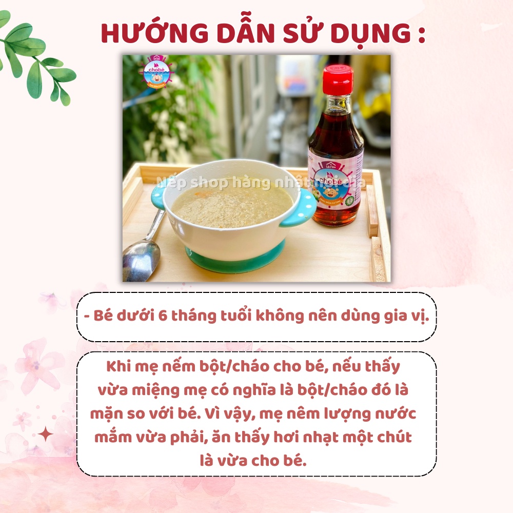 Nước Mắm Cá Cơm Lê Gia Cho Bé Ăn Dặm