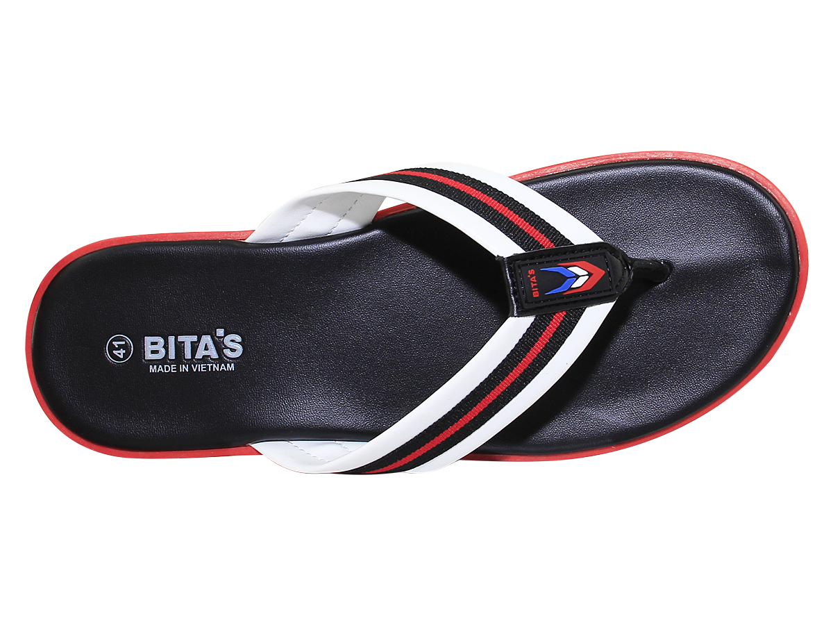 Dép quai kẹp nam Bita's S.218 (Đen + Navy + Trắng)