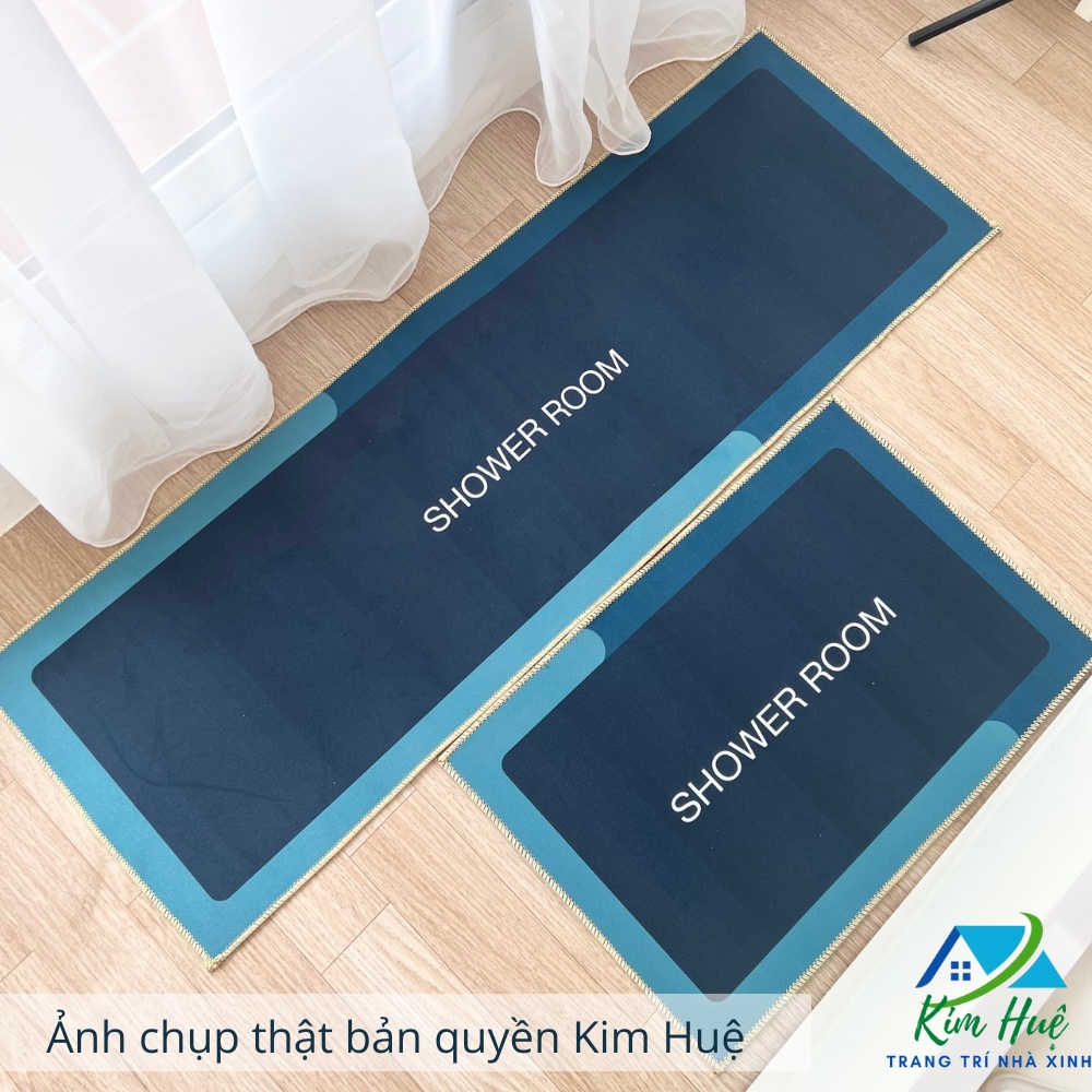 Thảm bếp bộ 2 tấm thảm lau chùi chân bali nỉ lì thấm hút nước giá rẻ có đế chống trơn trượt Kim Huệ