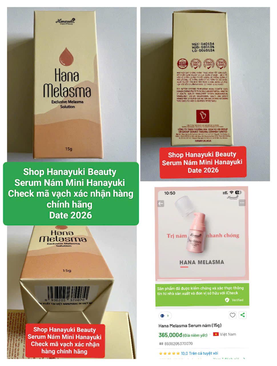 [TẶNG VOUCHER 8%+QUÀ] [Chính hãng-Date 2026] SERUM NÁM MINI HANAYUKI 15g- HANA MELASMA MINI