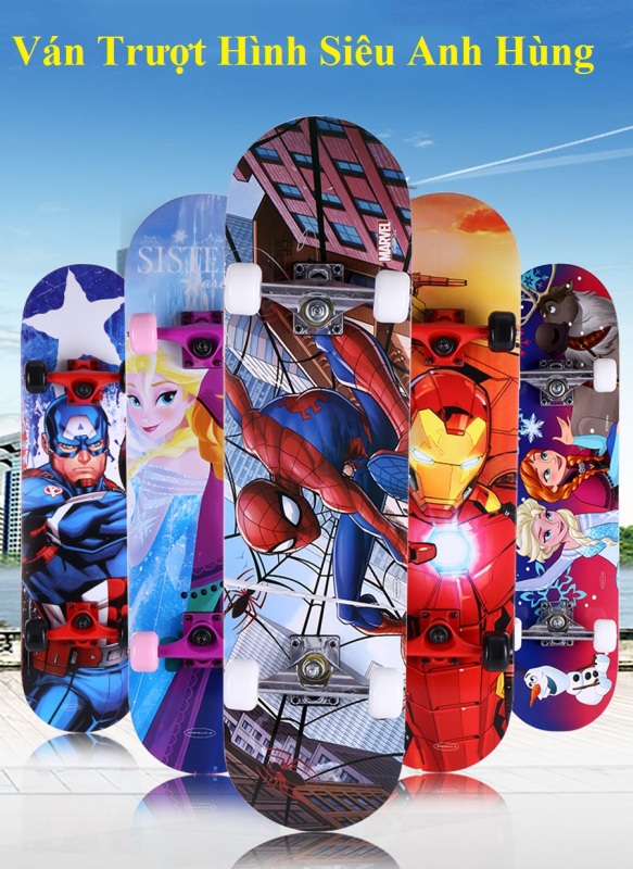 Mua Ván trượt Skateboard , VÁN TRƯỢT-VÁN TRƯỢT THỂ THAO-VÁN TRƯỢT 60x15x10 Ván trượt skateboard trẻ em họa tiết hoạt hình đáng yêu cho bé trai và bé gái - thiết kế đúng tiêu chuẩn thi đấu , an toàn chắc chắn độ bền cao , BH 12 Tháng đổ