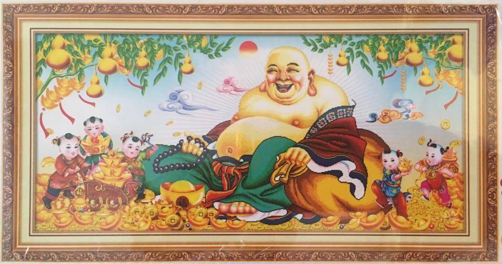 Tranh đính đá 5D - Phật Di Lặc May Mắn 111 Kích thước:50x 100 cm