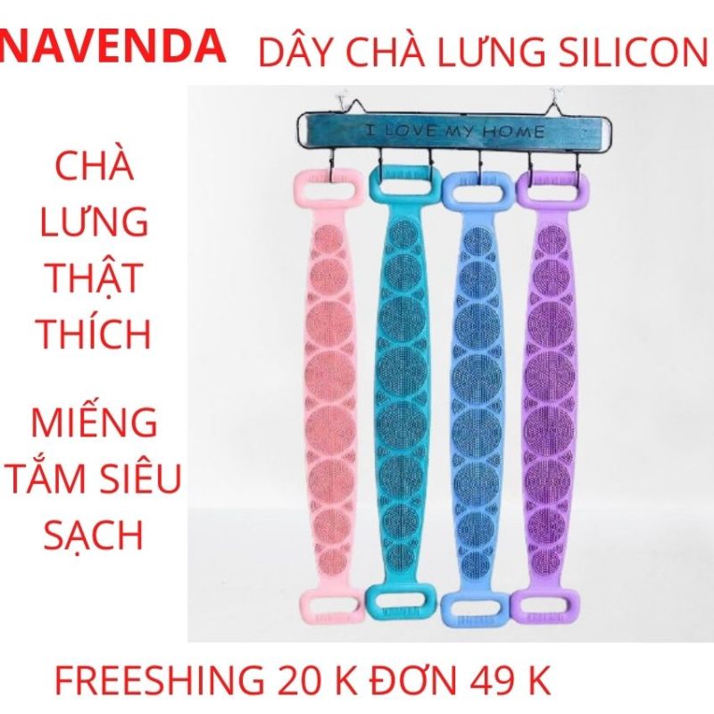 [ SALE UP TO 50 % ] Dây chà kỳ cọ masssage gãi ngứa làm sạch da chết ở lưng đa năng hai mặt silicon cao cấp, Dây tắm chà lưng 2 mặt silicon cao cấp - Dây bông tắm tạo bọt tẩy tế bào chết, matxa thư giãn lưu thông máu - Dùng được cho nam nữ g