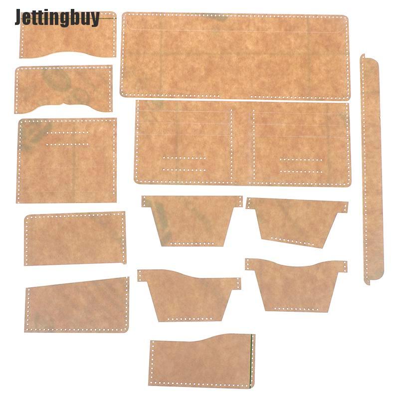 Jettingbuy 13Pcs Clear Acrylic Wallet Pattern Stencil Template Sets Leather Craft DIY Tool