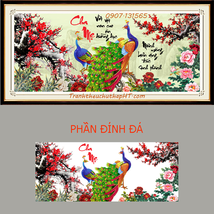 [HCM]Tranh đính đá cha mẹ VS438: 120*56cm - chưa đính