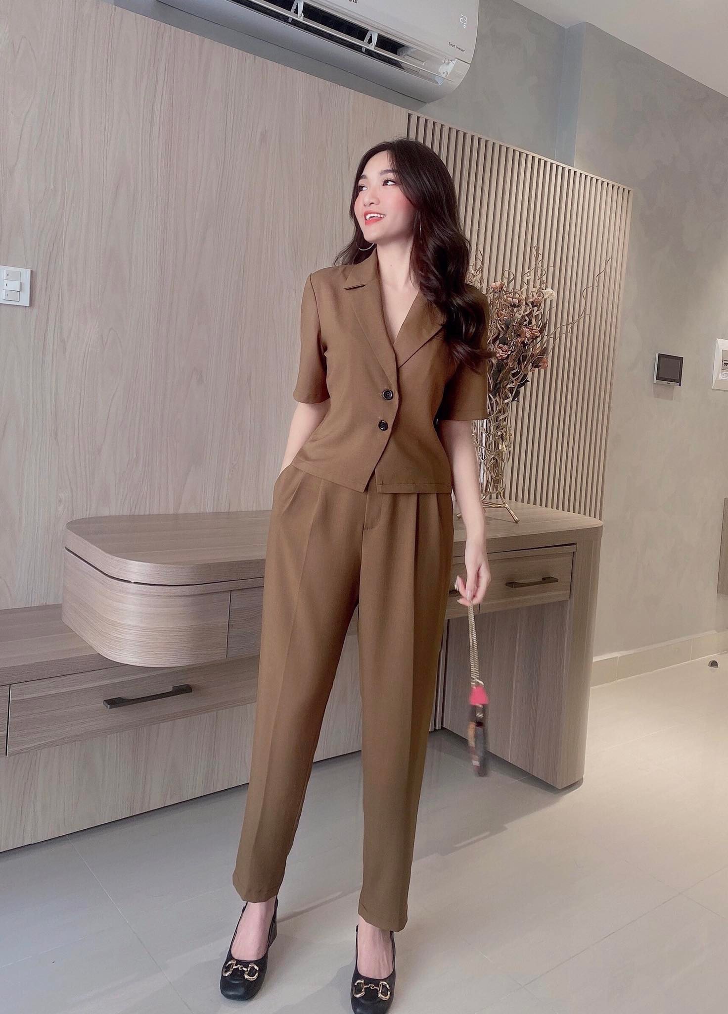 Set Blazer Tay Ngắn + Quần Dài