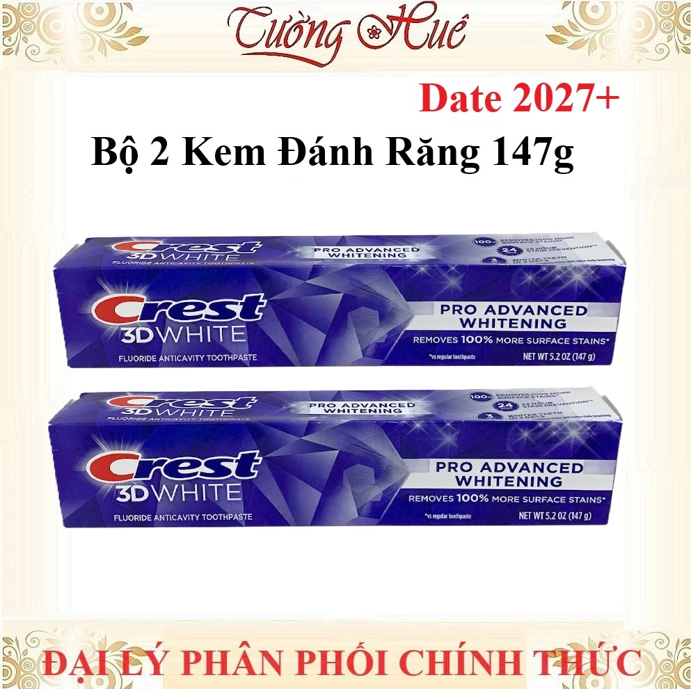 Kem đánh răng Crest 3D White Advanced Whitening 147g (Có Lựa Chọn)