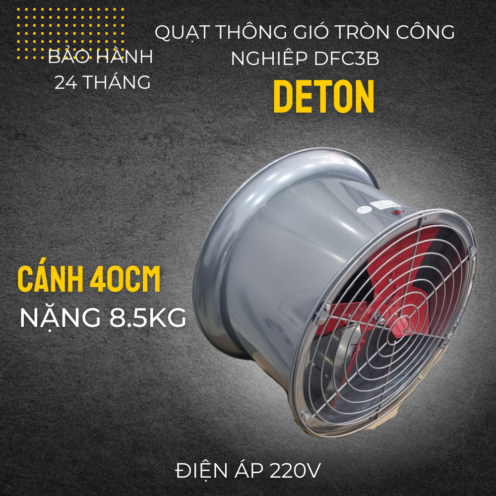 [HCM] QUẠT THÔNG GIÓ TRÒN DETON 250W/ 220V (ĐKÍNH CÁNH 400MM) - DFC-4B