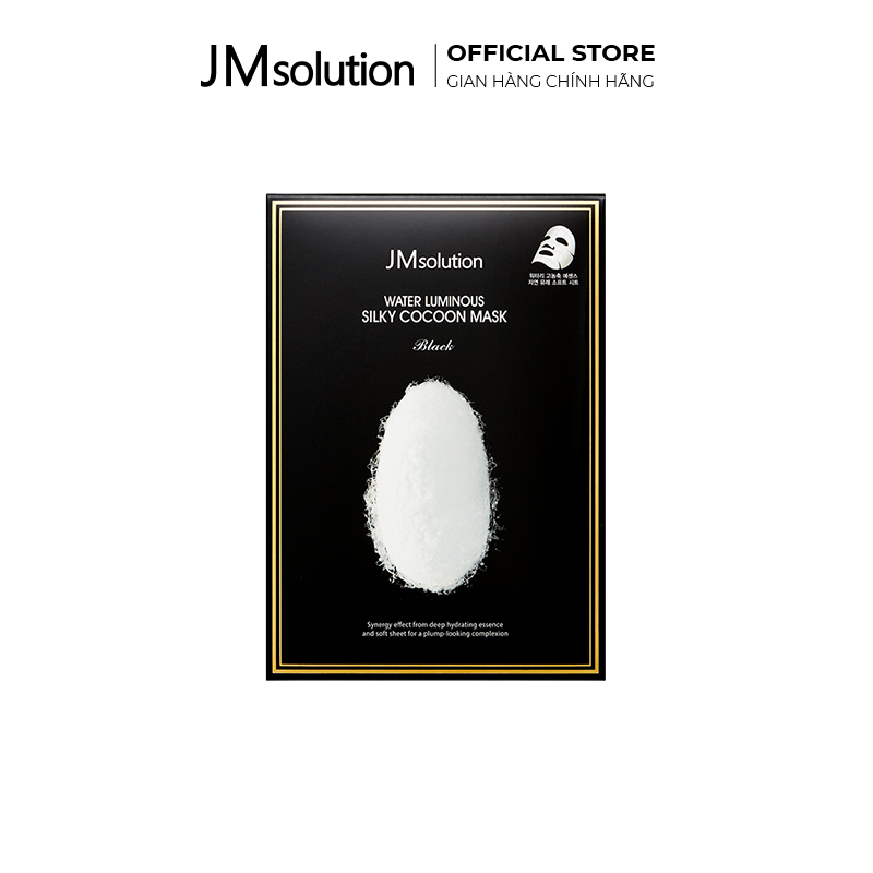 Mặt Nạ Cấp Ẩm Và Đàn Hồi Da JMsolution Water Luminous Silky Cocoon Mask Black 10 Miếng