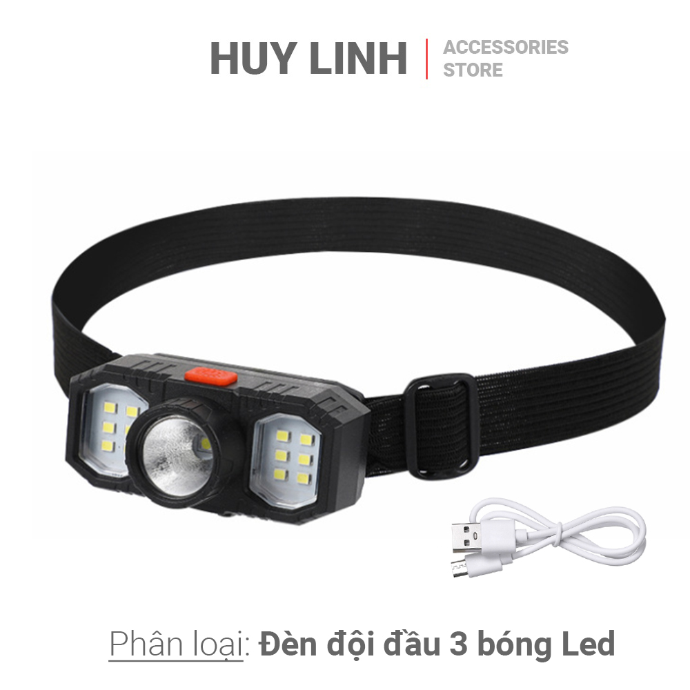 Đèn đội đầu sài pin 18650 sạc usb - có tích hợp cổng sạc usb otg