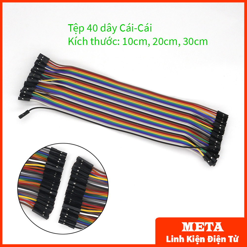 Bộ dây nối 40p 7 màu đực-đực, đực-cái, cái-cái 10cm, 20cm, 30cm - test mạch, test board, bo test, breadboard, dây cắm