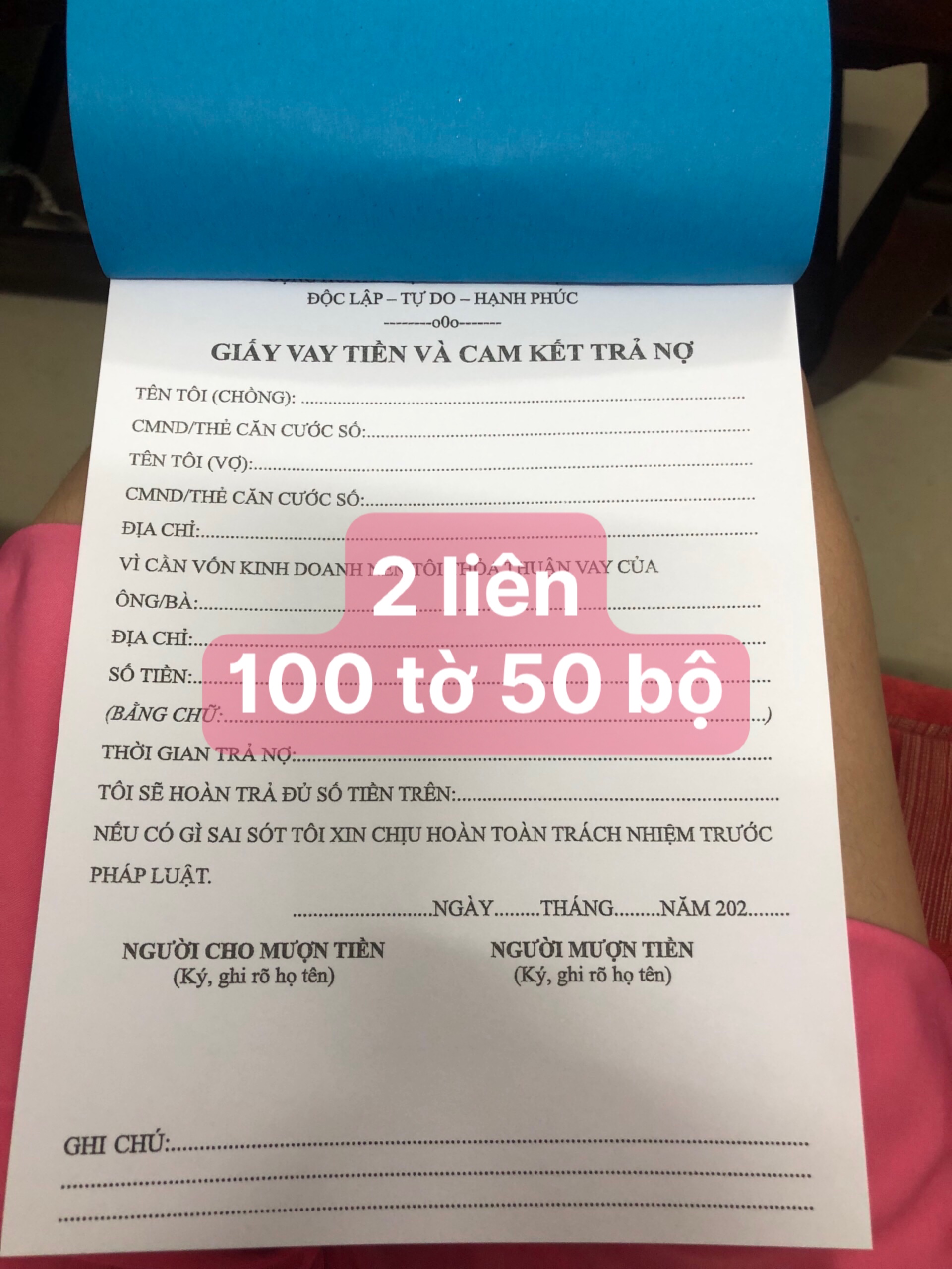 Giấy Vay Tiền Và Cam Kết Trả Nợ