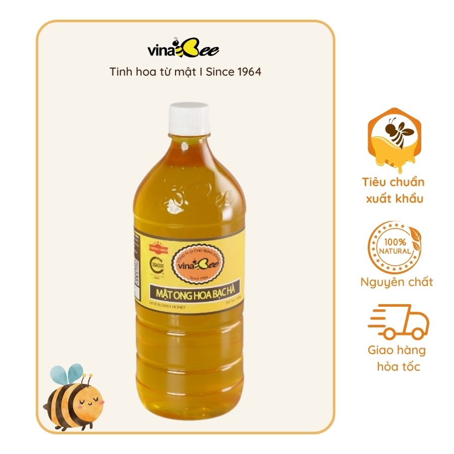 Mật ong hoa bạc hà Vinabee 1400g