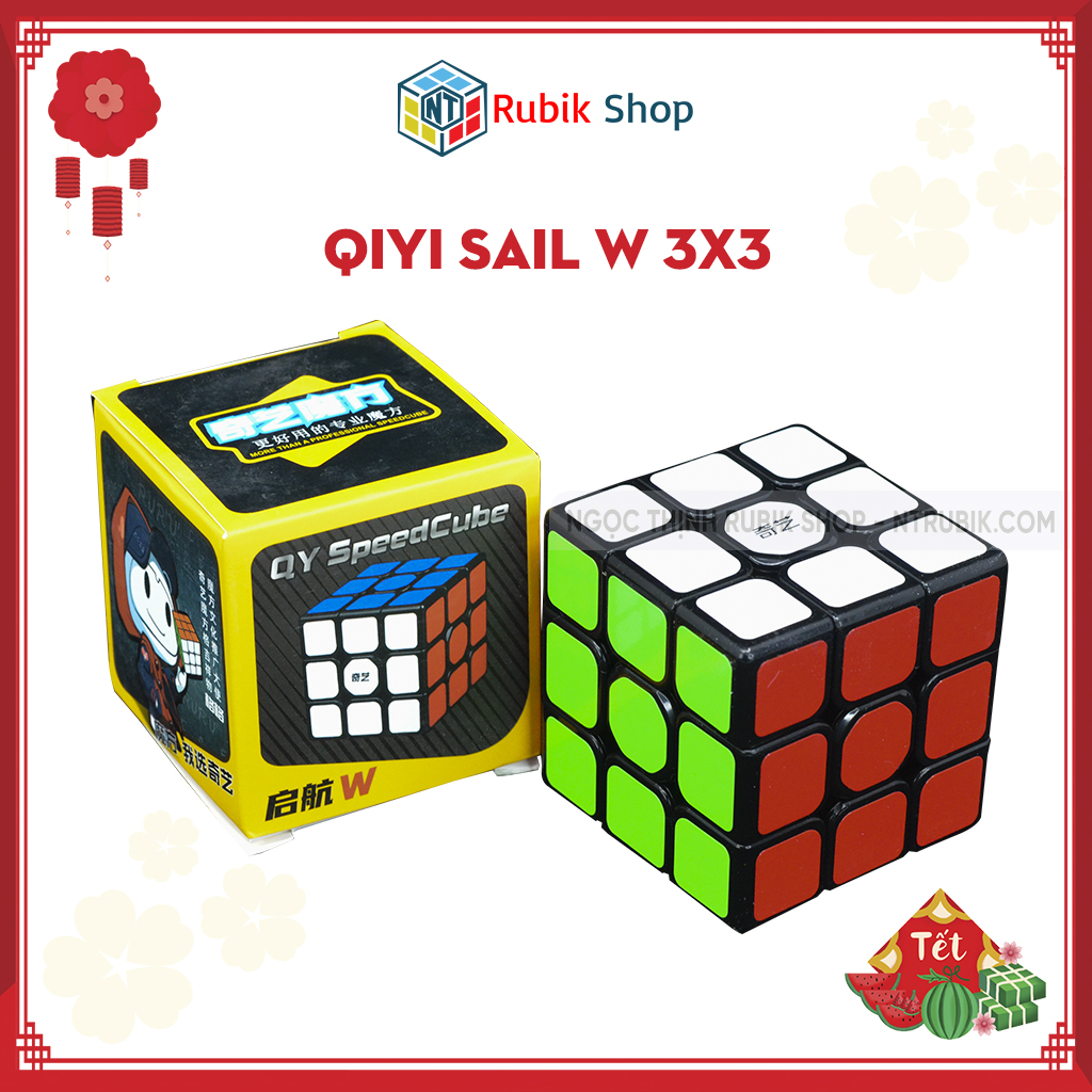 Đồ chơi rubik 3x3x3 - QiYi Sail W 3x3x3 Black/ White (Màu Đen/ Trắng)