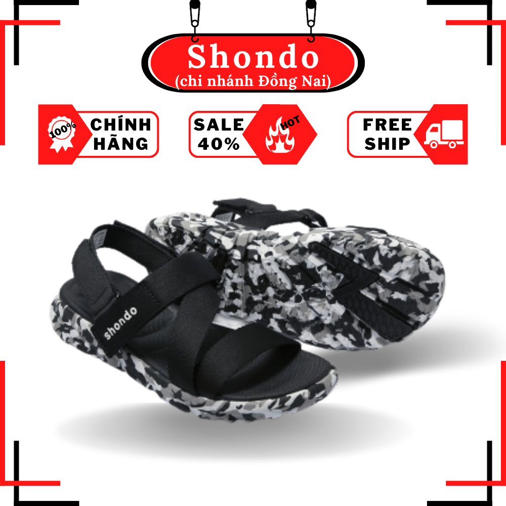 SALE Giày Sandals nam nữ SHONDO F6 Sport - F6S501 - Màu camo lính