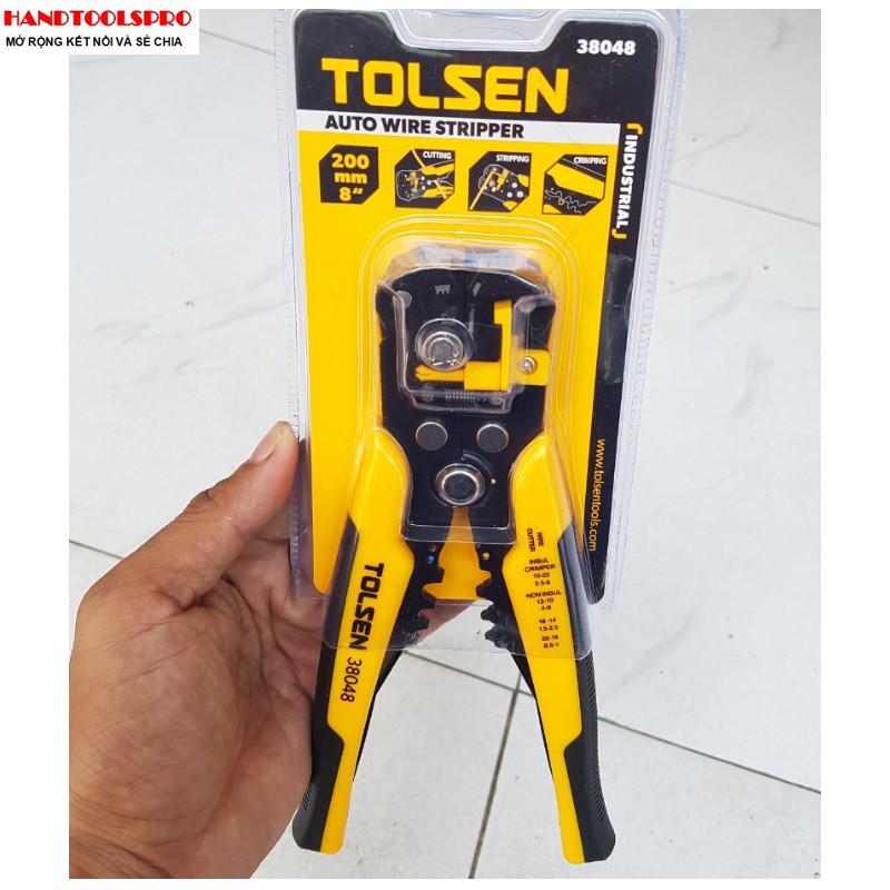 Kìm tuốt dây tự động tolsen 38048