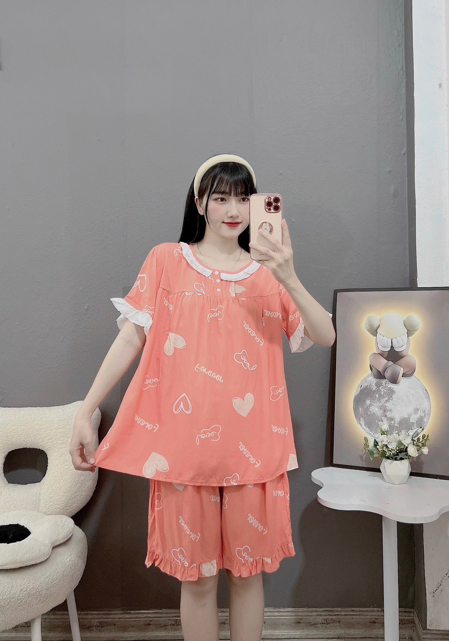 Super Cool Linen Maternity Set with Lotus Collar