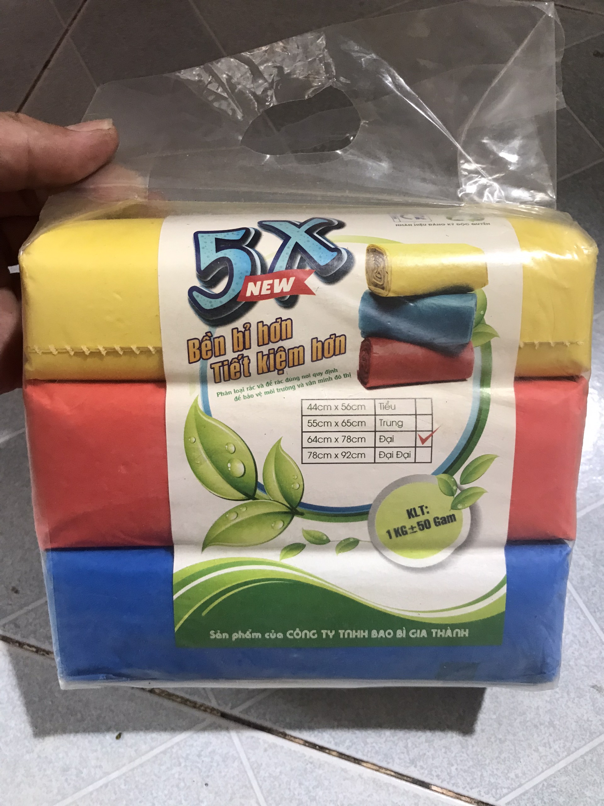Túi đựng rác 5X size trung ( 55x65 cm)
