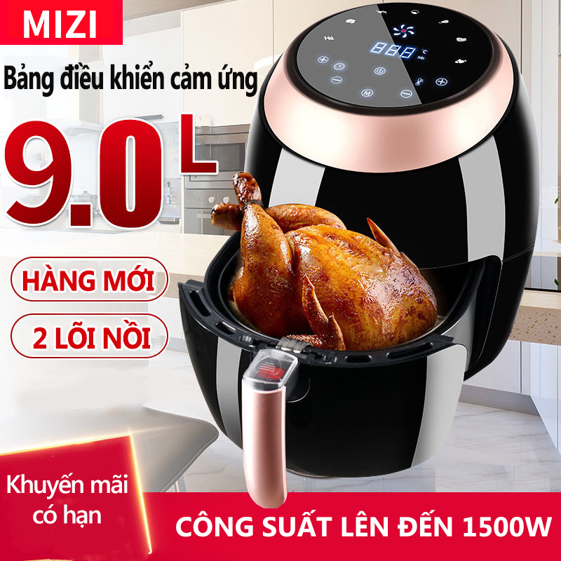 Nồi chiên không dầu MIZI 9 lít PD-1799A Đài Loan 220V công suất 1500W bảng điều khiển thông minh happy family