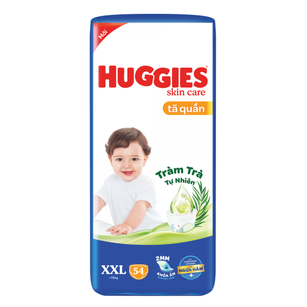 [HCM][Tặng 8 miếng] Tã/Bỉm quần Tràm Trà Tự Nhiên HUGGIES SKINCARE 2MM, Ngừa hâm chống tràn M76/L68/XL60/XXL54