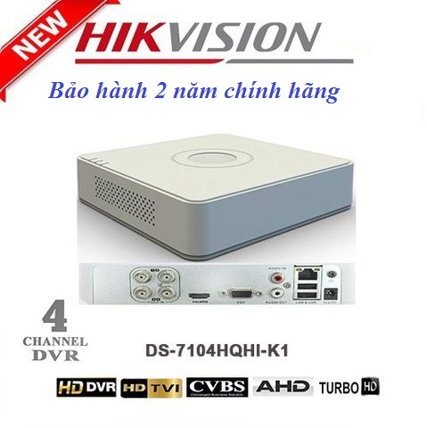 Đầu ghi hình 2mp/3mp hd-tvi 4 kênh ds-7104hqhi-k1 có thể kết hợp camera tvi h0t