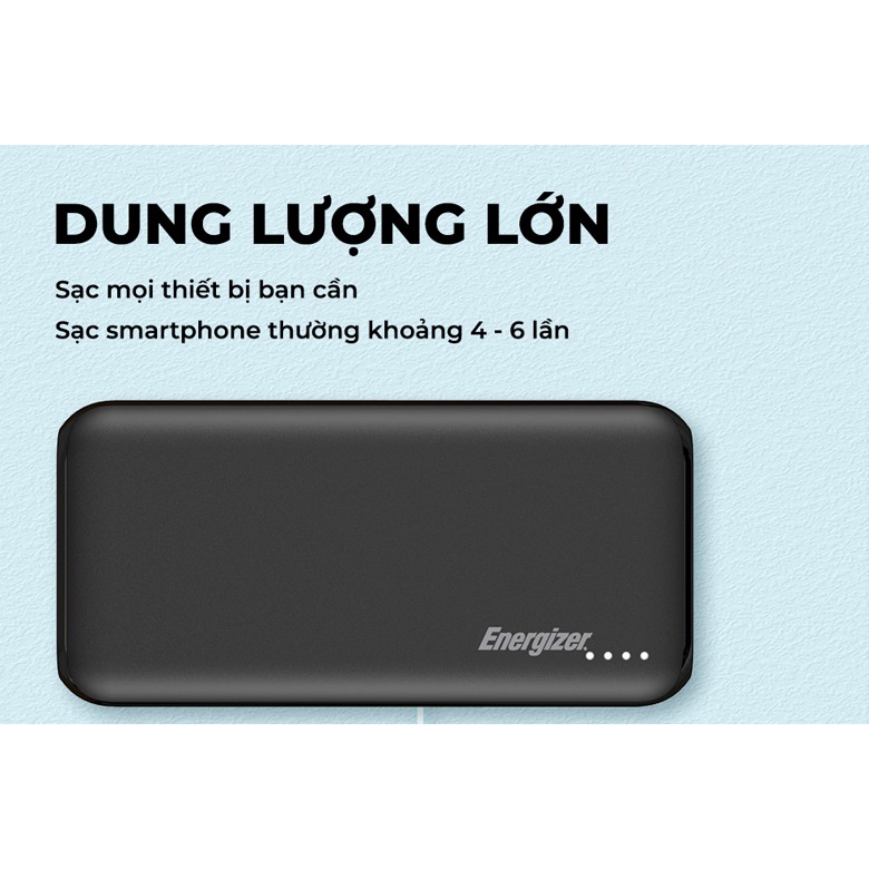 Pin sạc dự phòng Energizer 20000mAh /37V Li-Polymer UE20010