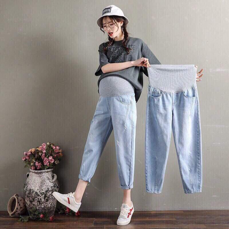 Quần Jeans Bầu Thời Trang