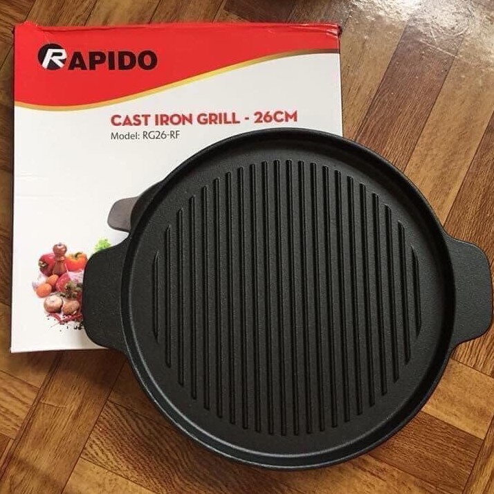 Chảo nướng tròn gang Rapido size 26cm