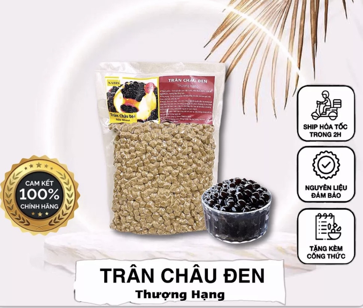 [Hàng chính hãng]Trân Châu Đen Thượng Hạng. Hạt To, Mềm Dẻo. Nguyên Liệu Pha Chế Trà Sữa, Trà Hoa Quả.