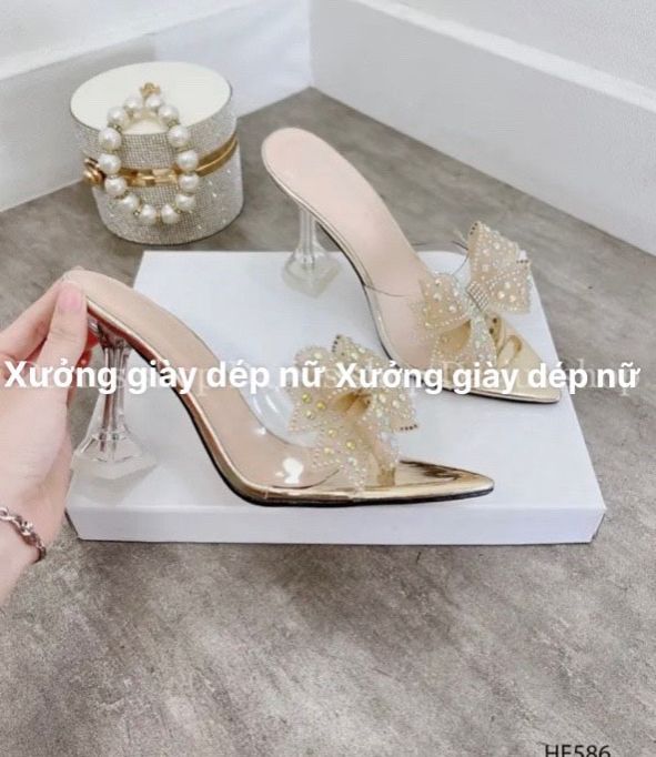Guốc pha lê 7p quay nạm đá hạt siêu hot.